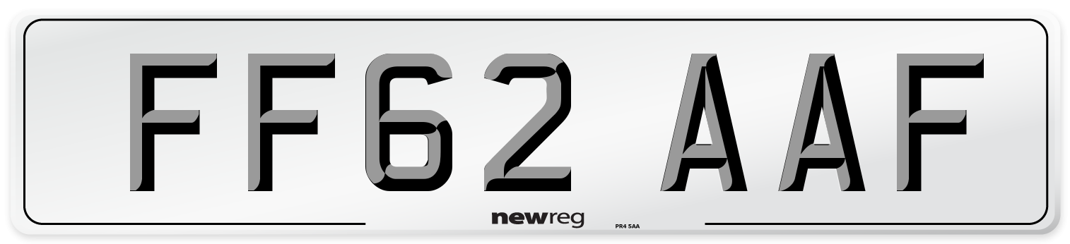 FF62 AAF Number Plate from New Reg